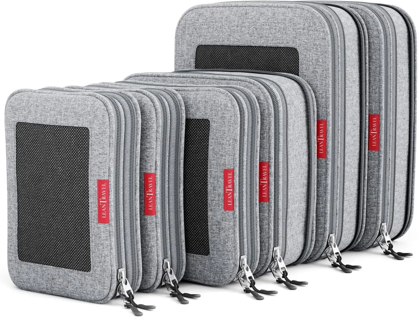 Double Zipper Compression Packing Cubes for Travel Organizers (6-Pack)