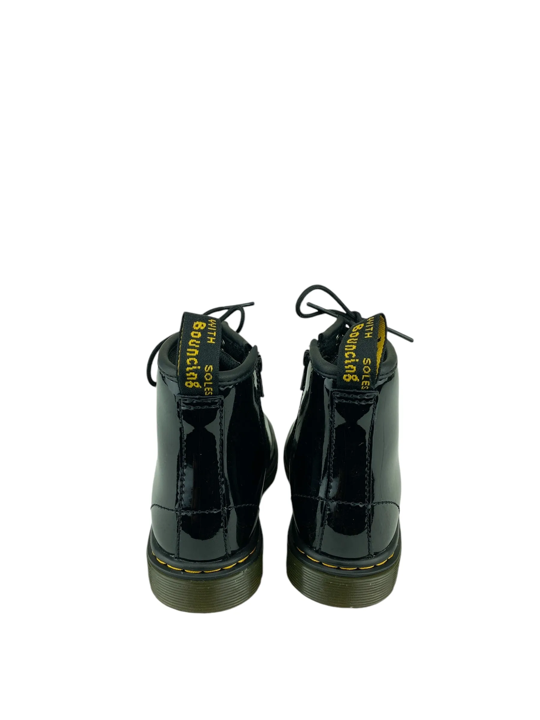 Dr. Martens Girls' Lace-Up Patent Boots Black Size 10 (approx. age 5)