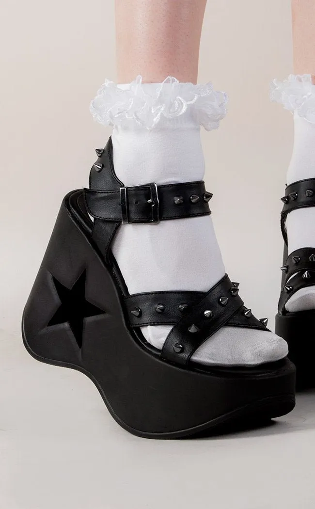 DYNAMITE-02 Black Wedge Heels