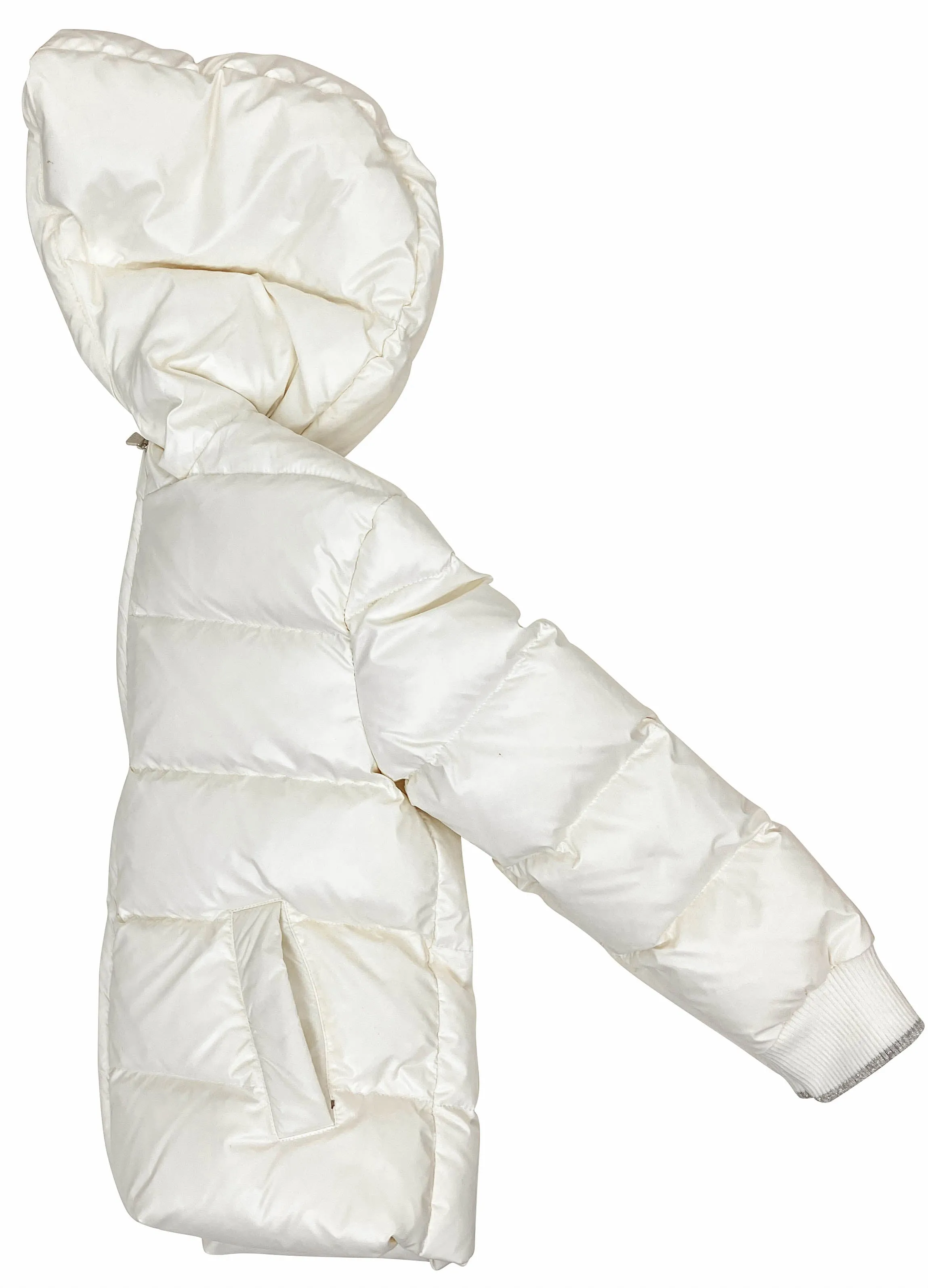 Eleventy Kids Puffer Jacket in Cream