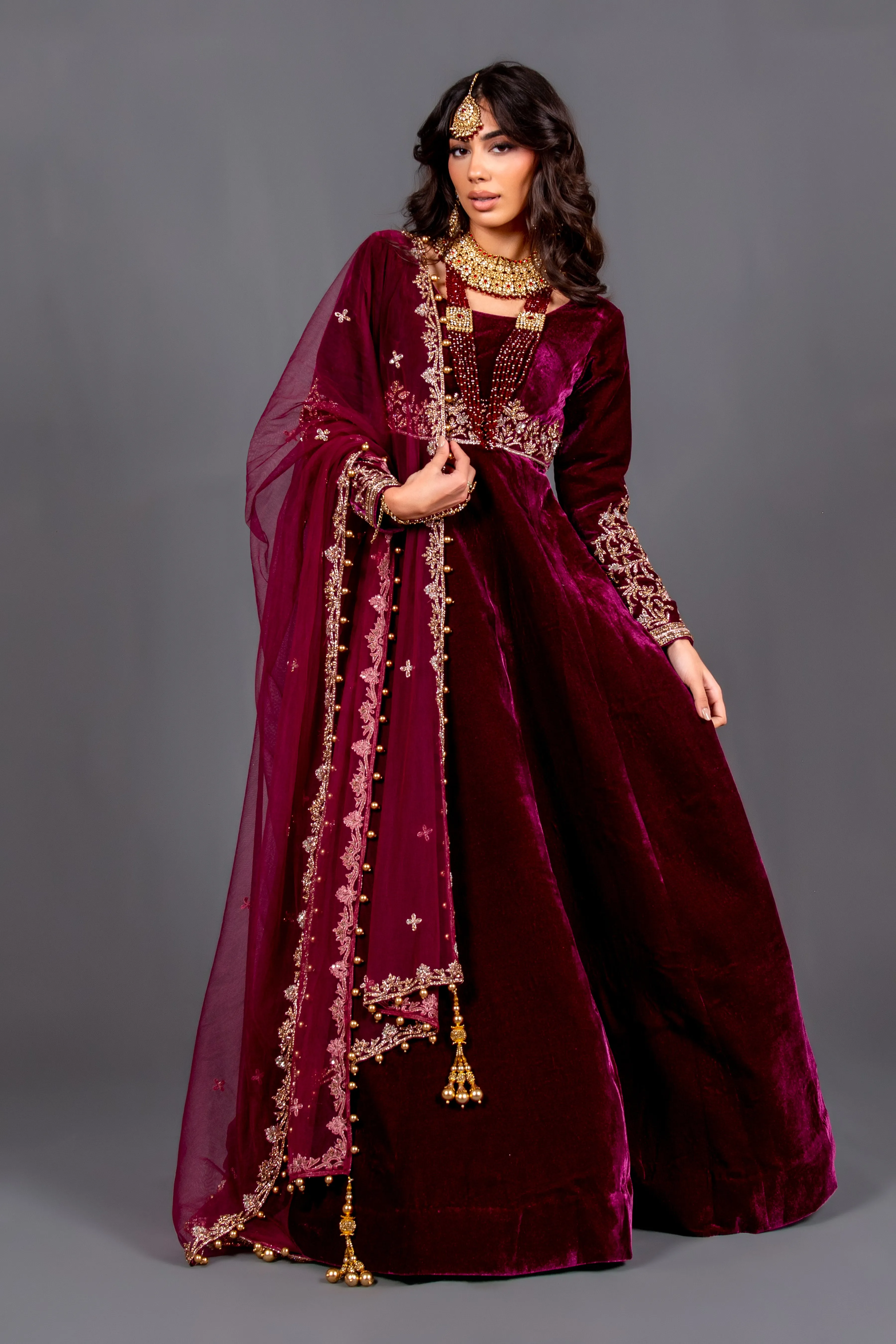 Fauzia - Long Velvet Gown