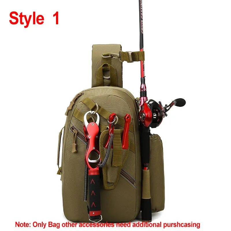 Fishing Bag Folding Shoulder Waist Bag Large Capacity  Outdoor Fishing Tackle Backpack Tackle Storage Travel Carry Bags