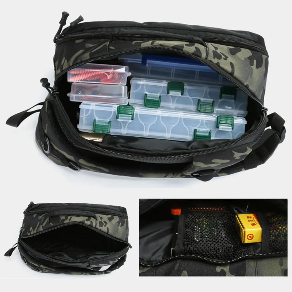 Fishing Bag Folding Shoulder Waist Bag Large Capacity  Outdoor Fishing Tackle Backpack Tackle Storage Travel Carry Bags