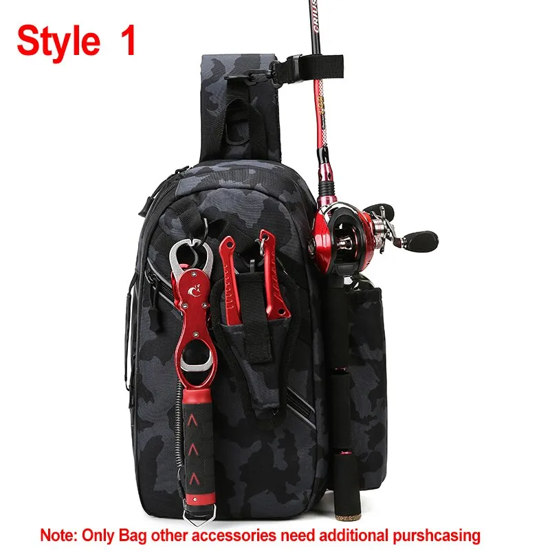 Fishing Bag Folding Shoulder Waist Bag Large Capacity  Outdoor Fishing Tackle Backpack Tackle Storage Travel Carry Bags