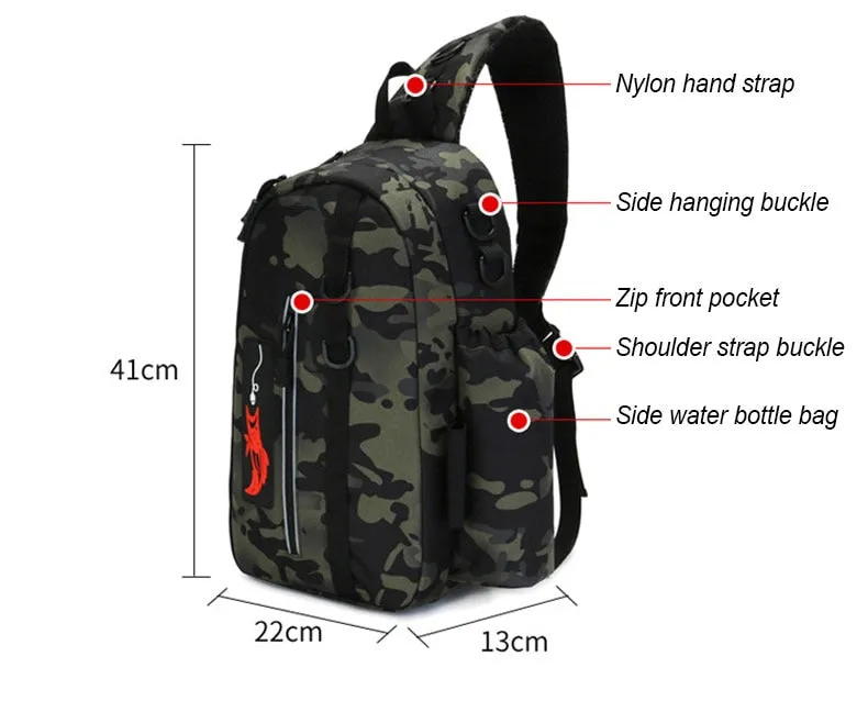 Fishing Bag Folding Shoulder Waist Bag Large Capacity  Outdoor Fishing Tackle Backpack Tackle Storage Travel Carry Bags