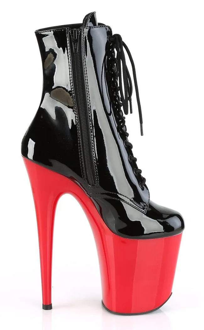 FLAMINGO-1020 Black & Red Patent Ankle Boots [In Stock]