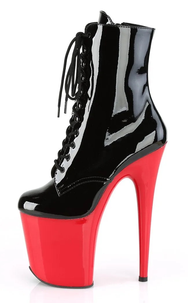 FLAMINGO-1020 Black & Red Patent Ankle Boots [In Stock]