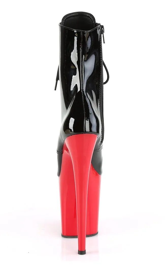 FLAMINGO-1020 Black & Red Patent Ankle Boots [In Stock]