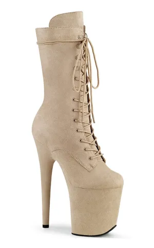 FLAMINGO-1050FS Beige Suede Mid Calf Boots