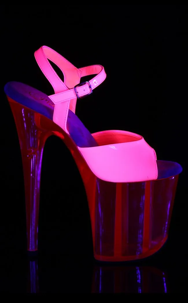 FLAMINGO-809UVT Neon Pink Platform Heels