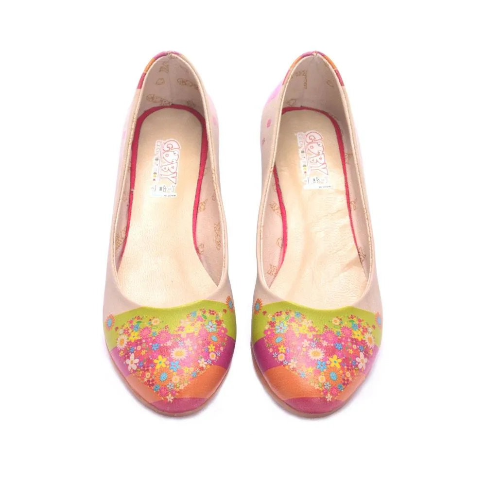 Flowering Heart Ballerinas Shoes 1054