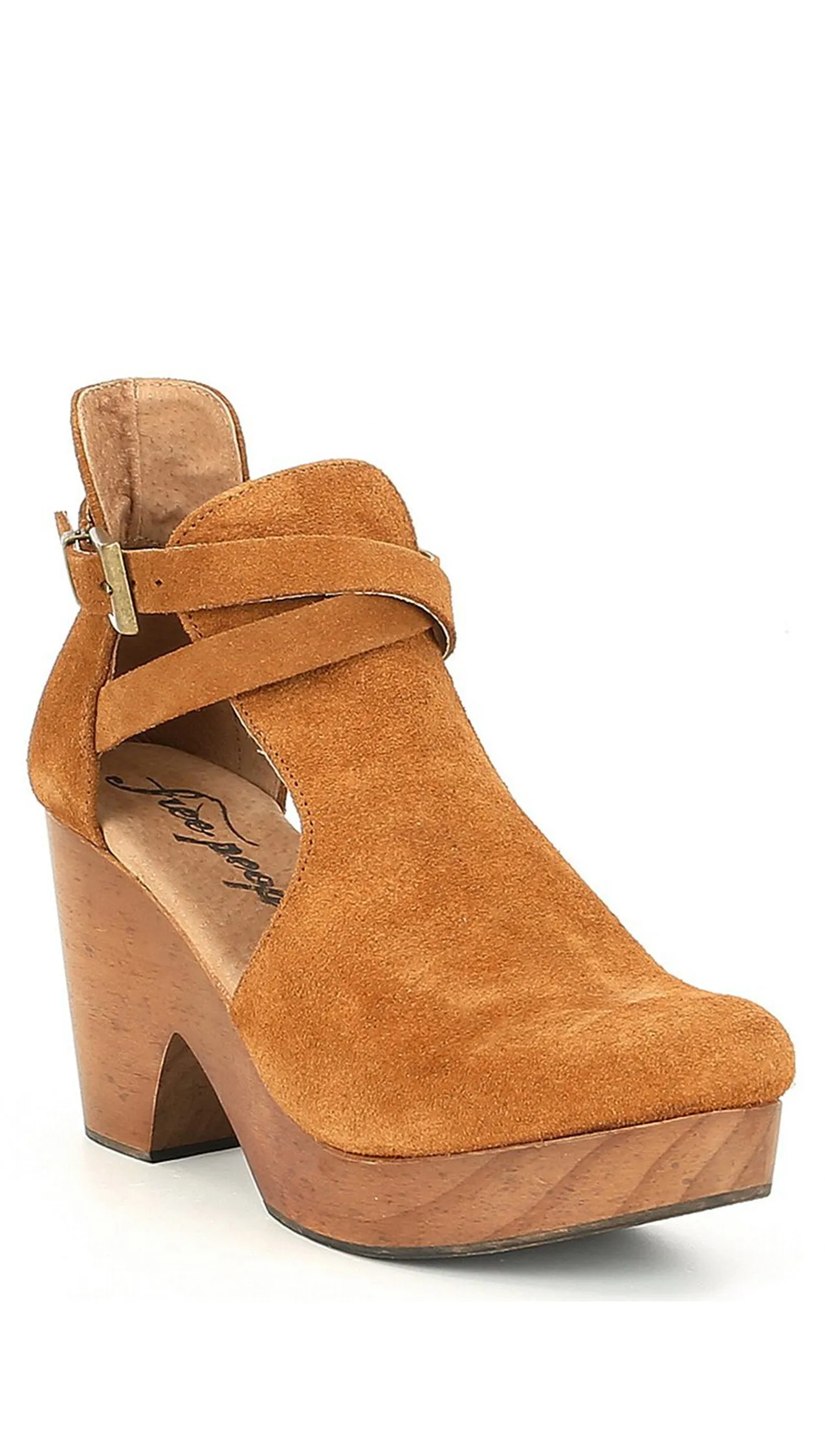 Free People Cedar Suede Buckle Clogs Taupe