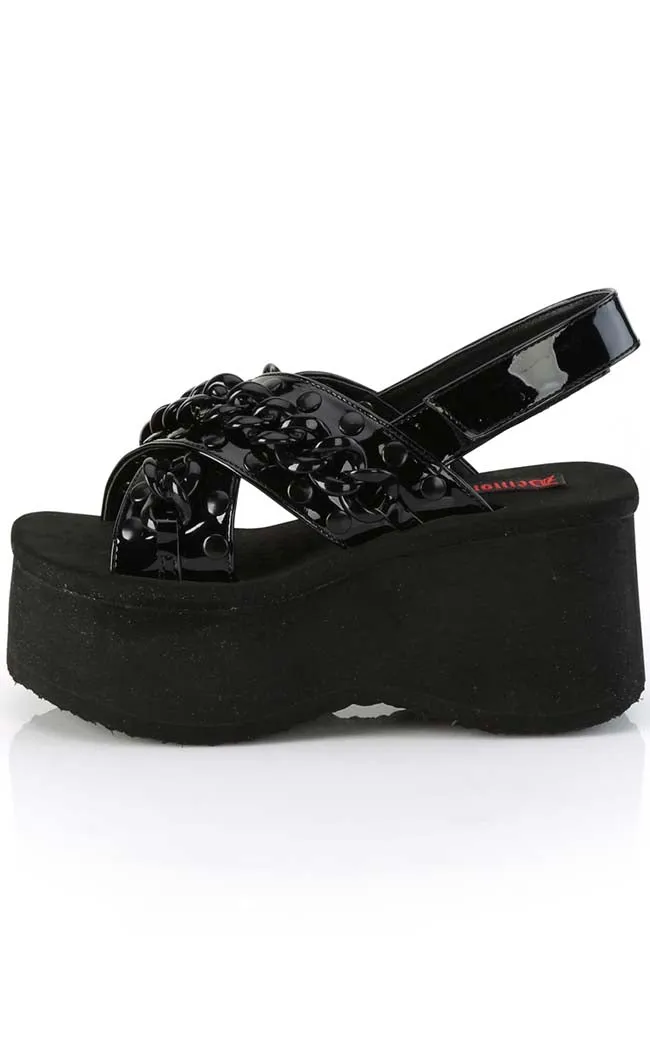 FUNN-12 Black Patent Chain Slides