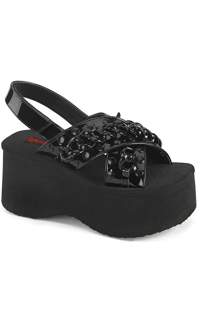 FUNN-12 Black Patent Chain Slides