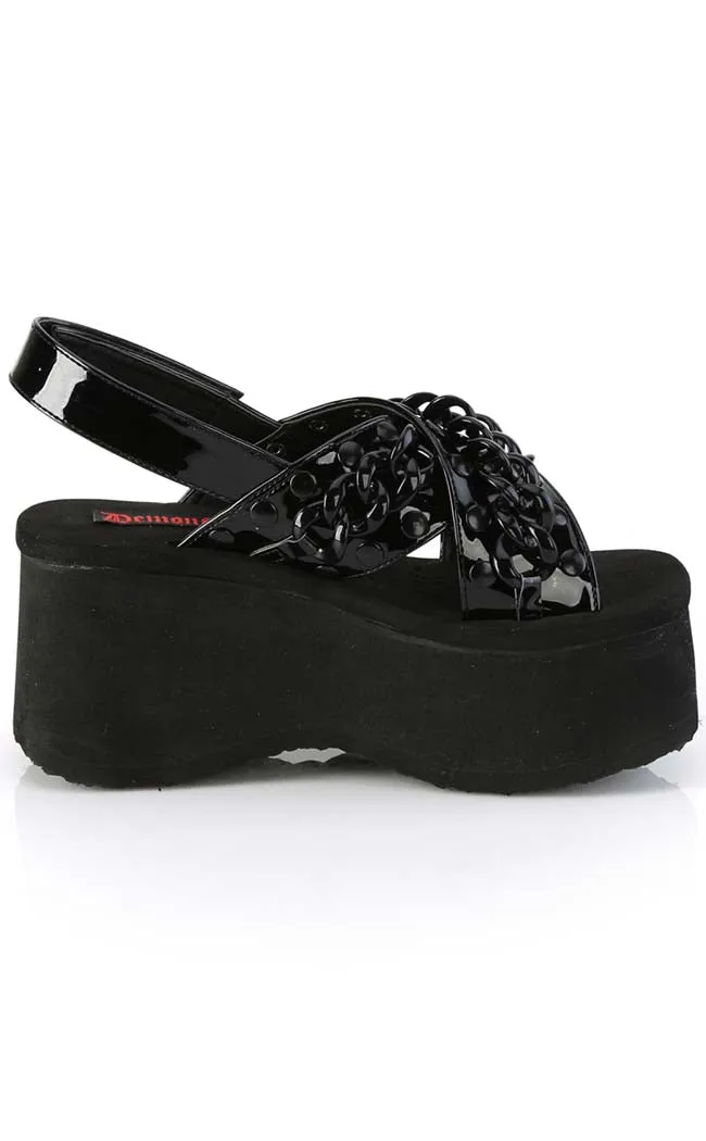 FUNN-12 Black Patent Chain Slides