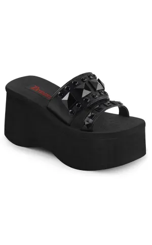 FUNN-18 Black Platform Slide Sandals