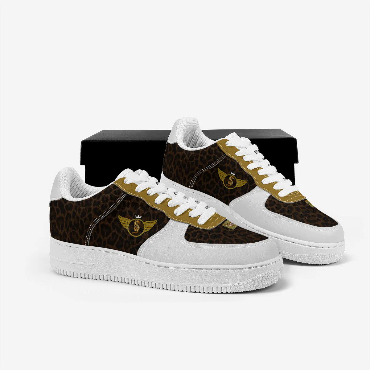 Gold Series - White and Black | Low Top Customized | Shoe Zero