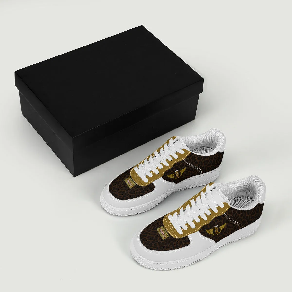 Gold Series - White and Black | Low Top Customized | Shoe Zero