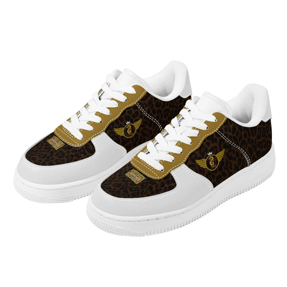 Gold Series - White and Black | Low Top Customized | Shoe Zero