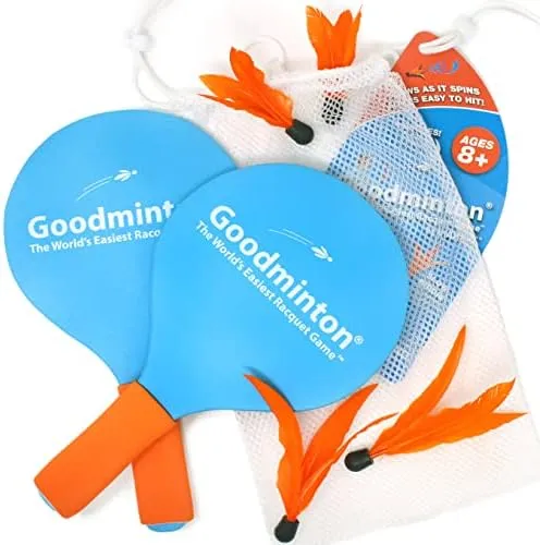 Goodminton | The World's Easiest Racket Game | an Indoor Outdoor Year-Round Fun Racquet Game for Boys, Girls, and People of All Ages