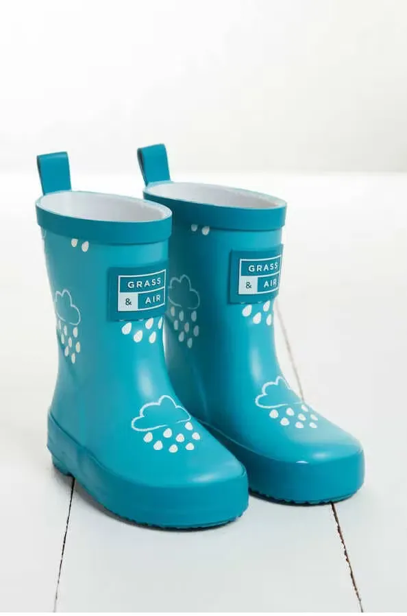 Grass & Air Colour Changing Wellies Aqua Blue