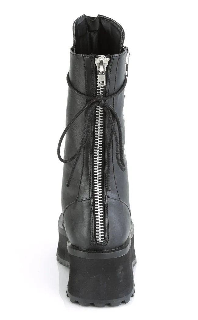 GRAVEDIGGER-14 Black Vegan Leather Boots