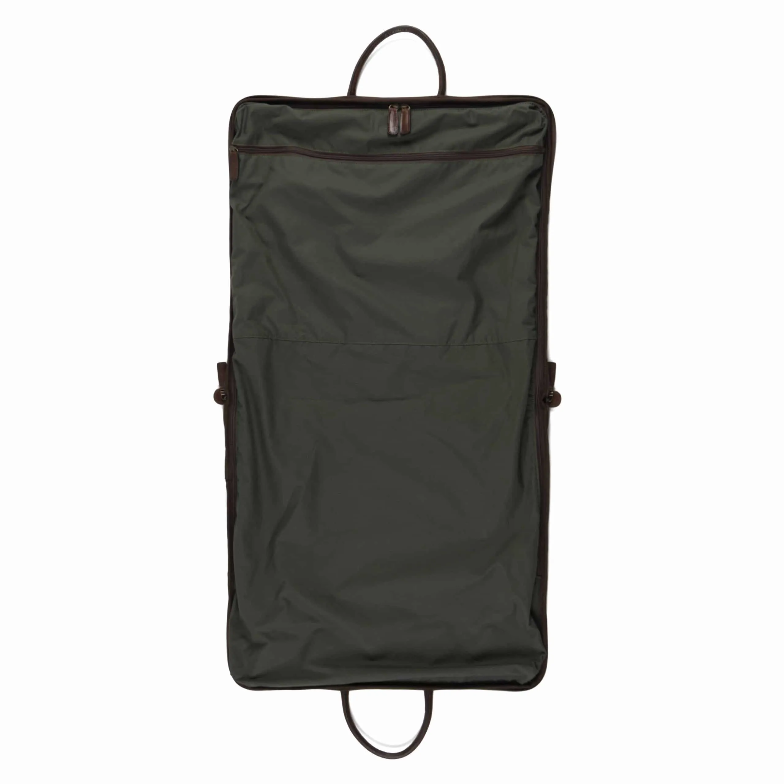 Gravely Garment Bag in Olive Ventile and Titan Milled Brown by Moore & Giles