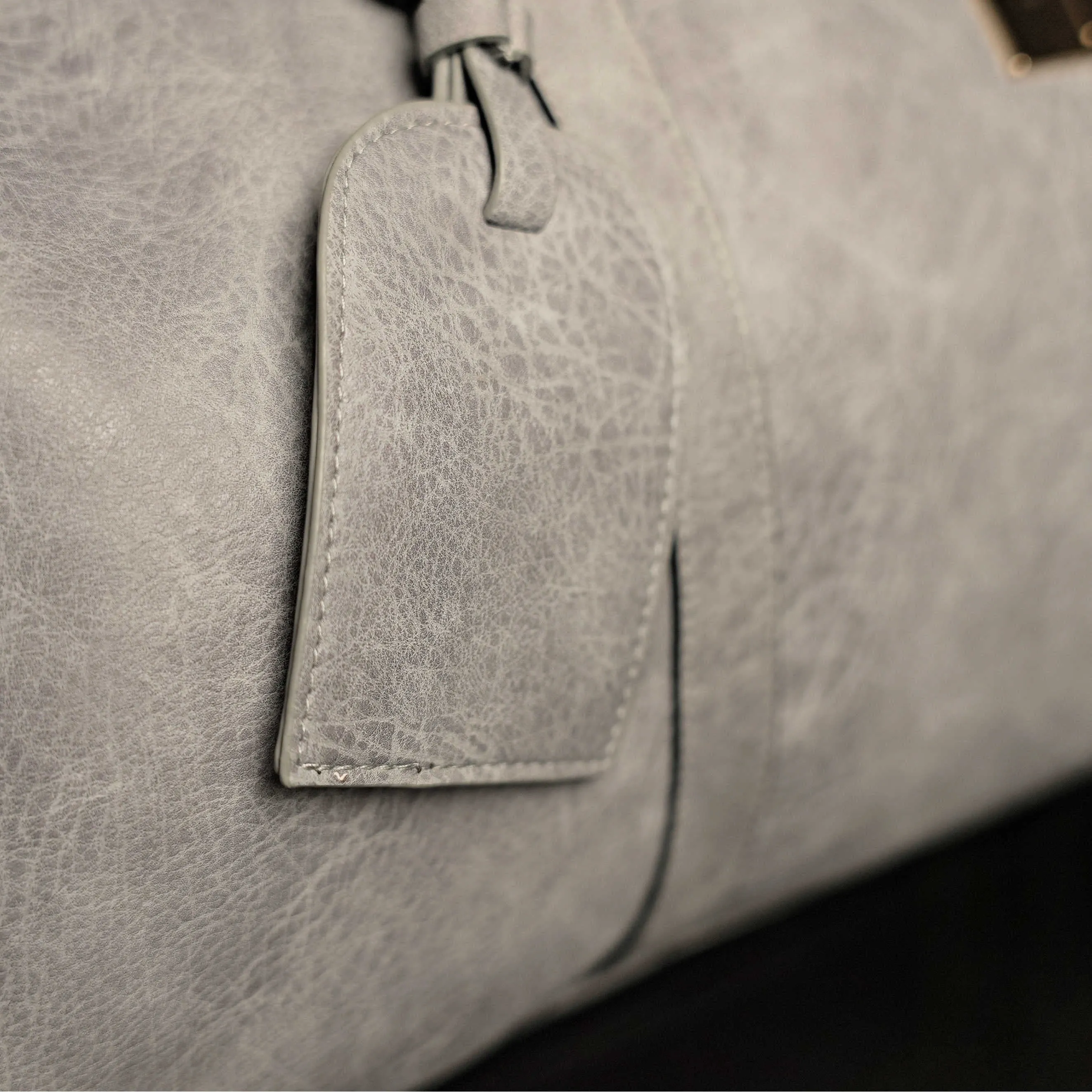 Grey Tumbled Luciano Leather Duffle Bag (New Weekender Design)