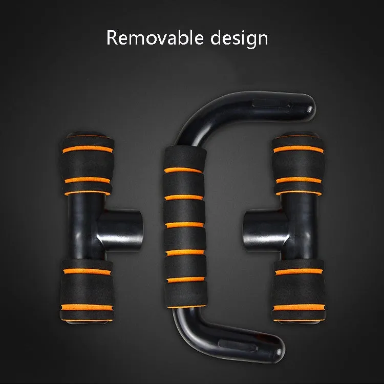 H-Shaped Push-Up Bracket Push-Up Fitness Equipment Home Indoor Chest Expansion Equipment(Black Orange)