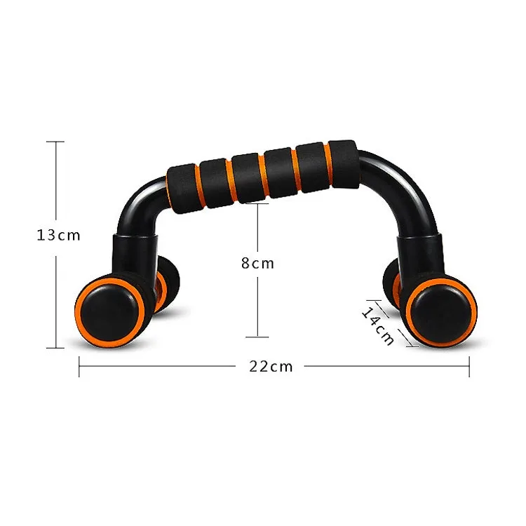 H-Shaped Push-Up Bracket Push-Up Fitness Equipment Home Indoor Chest Expansion Equipment(Black Orange)