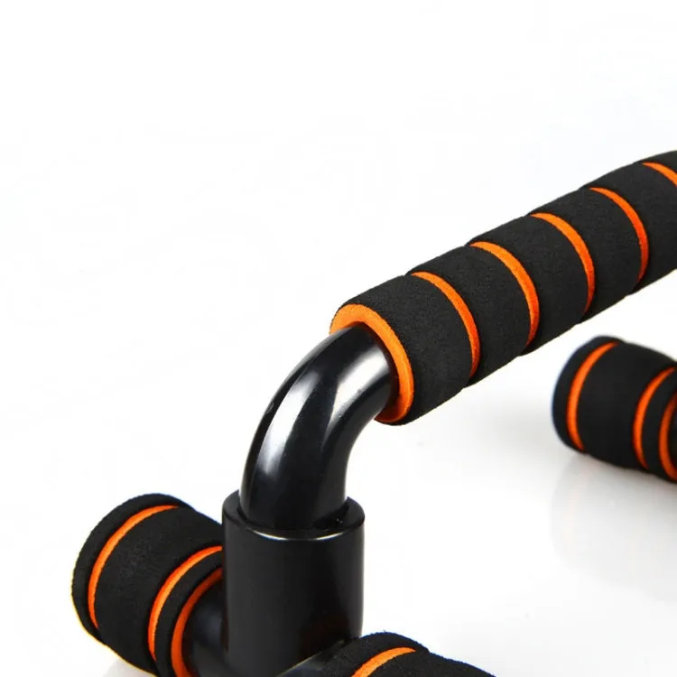 H-Shaped Push-Up Bracket Push-Up Fitness Equipment Home Indoor Chest Expansion Equipment(Black Orange)