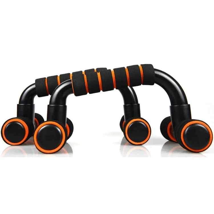 H-Shaped Push-Up Bracket Push-Up Fitness Equipment Home Indoor Chest Expansion Equipment(Black Orange)