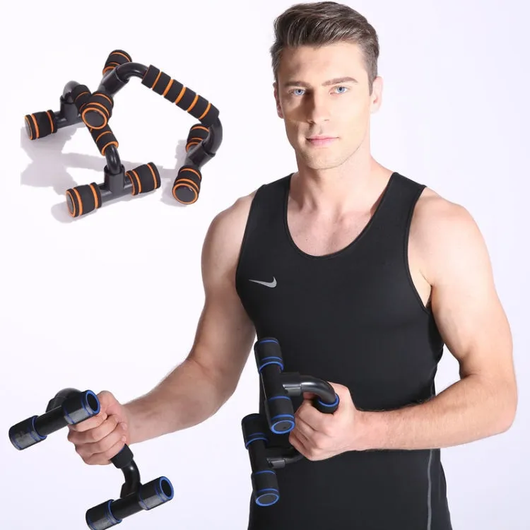 H-Shaped Push-Up Bracket Push-Up Fitness Equipment Home Indoor Chest Expansion Equipment(Black Orange)