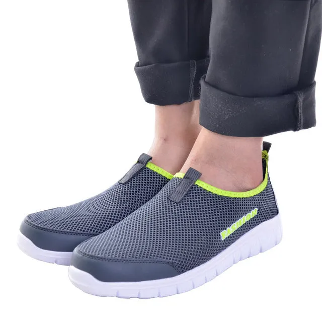 HEE GRAND  Men Shoes 2017 Summer Style Male Casual Slip On Network Breathable Mesh Shoes Men Loafers Size Plus 39-46 XMR199