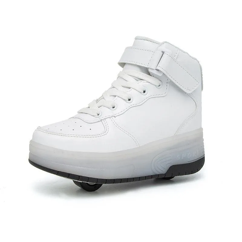 High Top Stylish Led Roller Shoes | Roller High Top Light Up Shoes For Girls