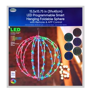 Hofert's 15.5" x 15.75" LED Hanging Foldable Sphere - Remote & App Control