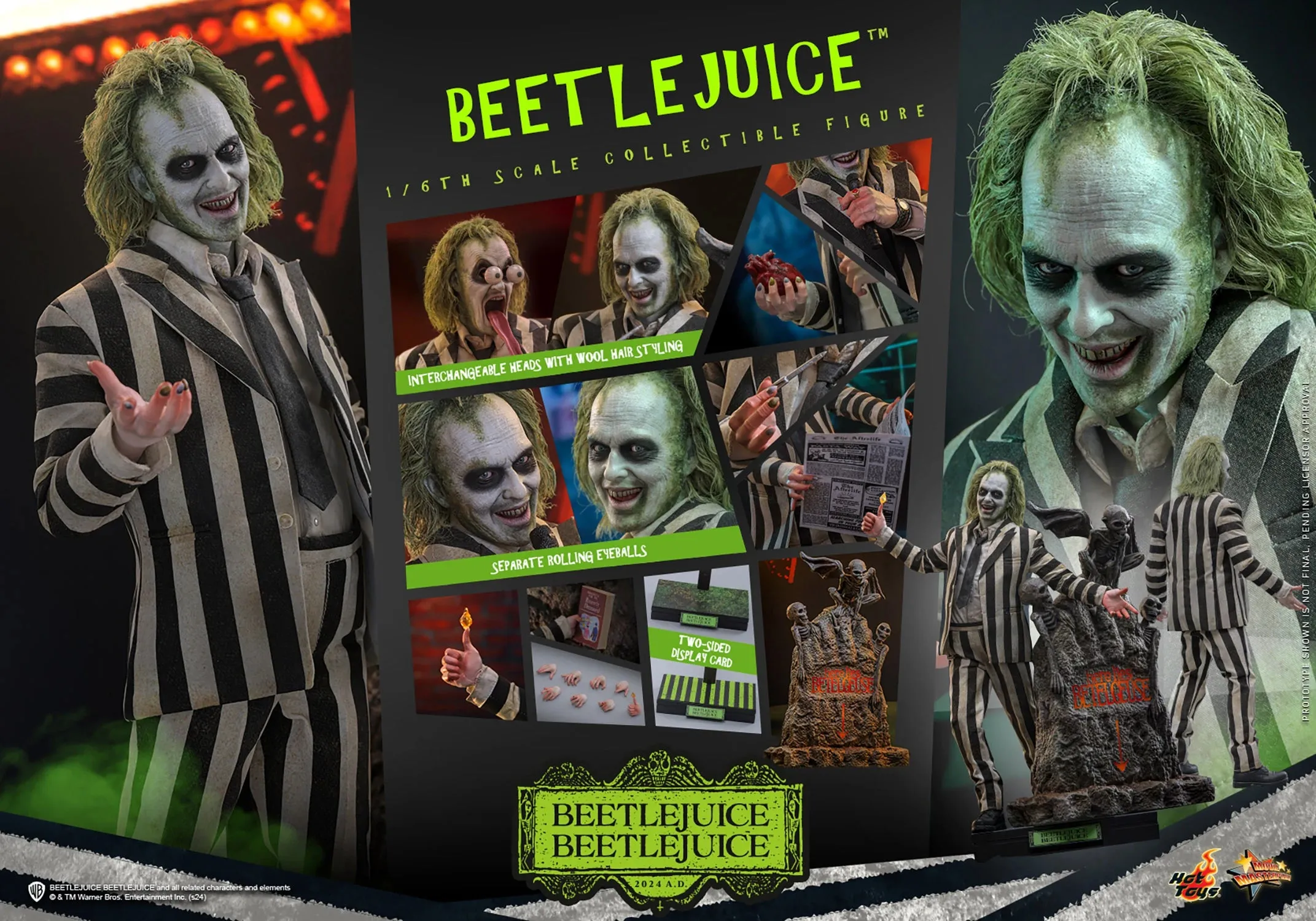 Hot Toys Beetlejuice Beetlejuice: Beetlejuice 1/6 Scale 12" Collectible Figure