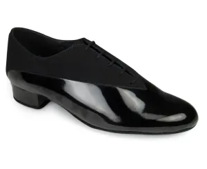 International Dance Shoes, Pino, Black Nubuck-Patent Leather, 1” Heel