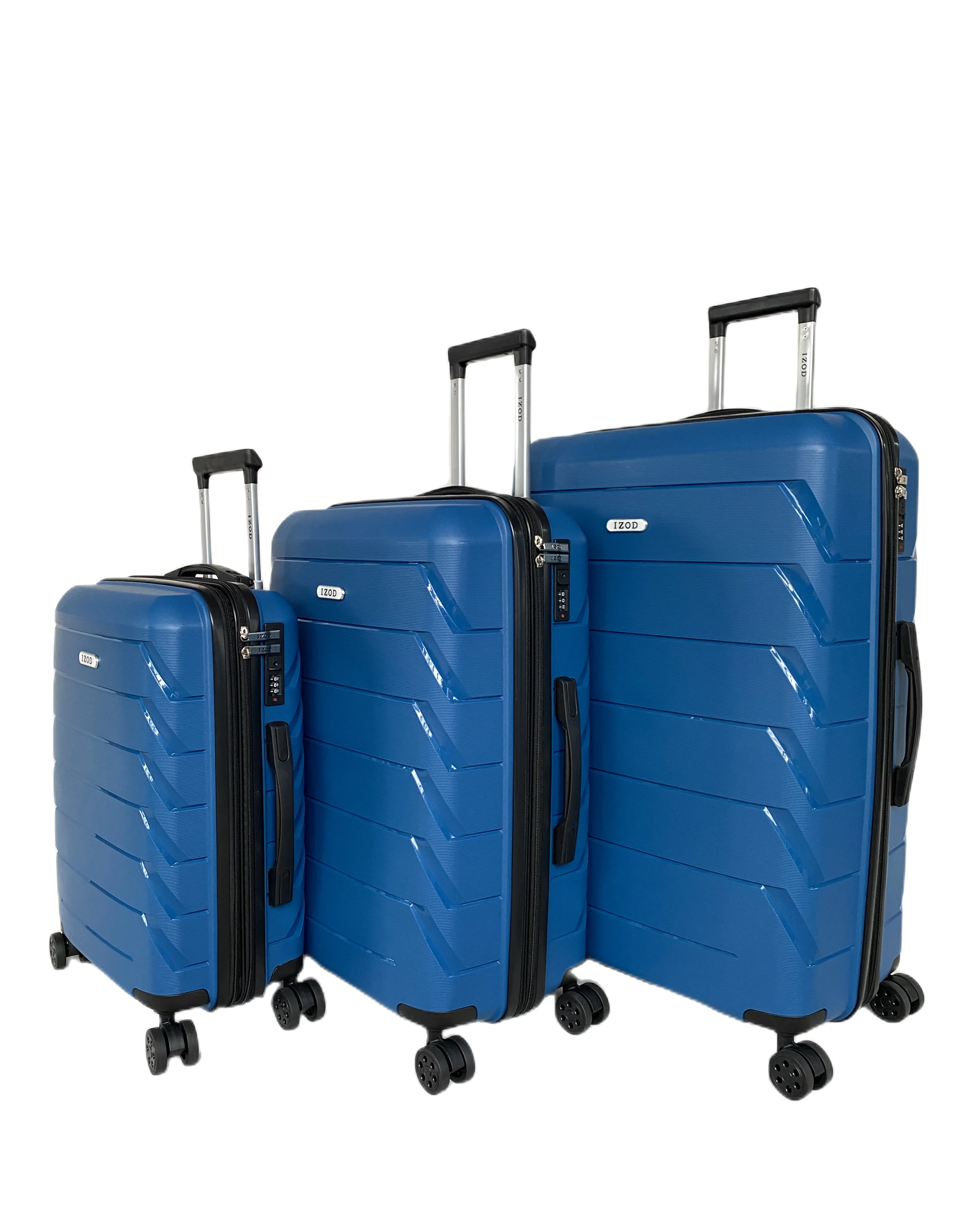 IZOD Ashley Polycarbonate Hard shell Expandable Lightweight 360 Dual Spinning Wheels Combo Lock 28", 24", 20" 3 Piece Luggage Set