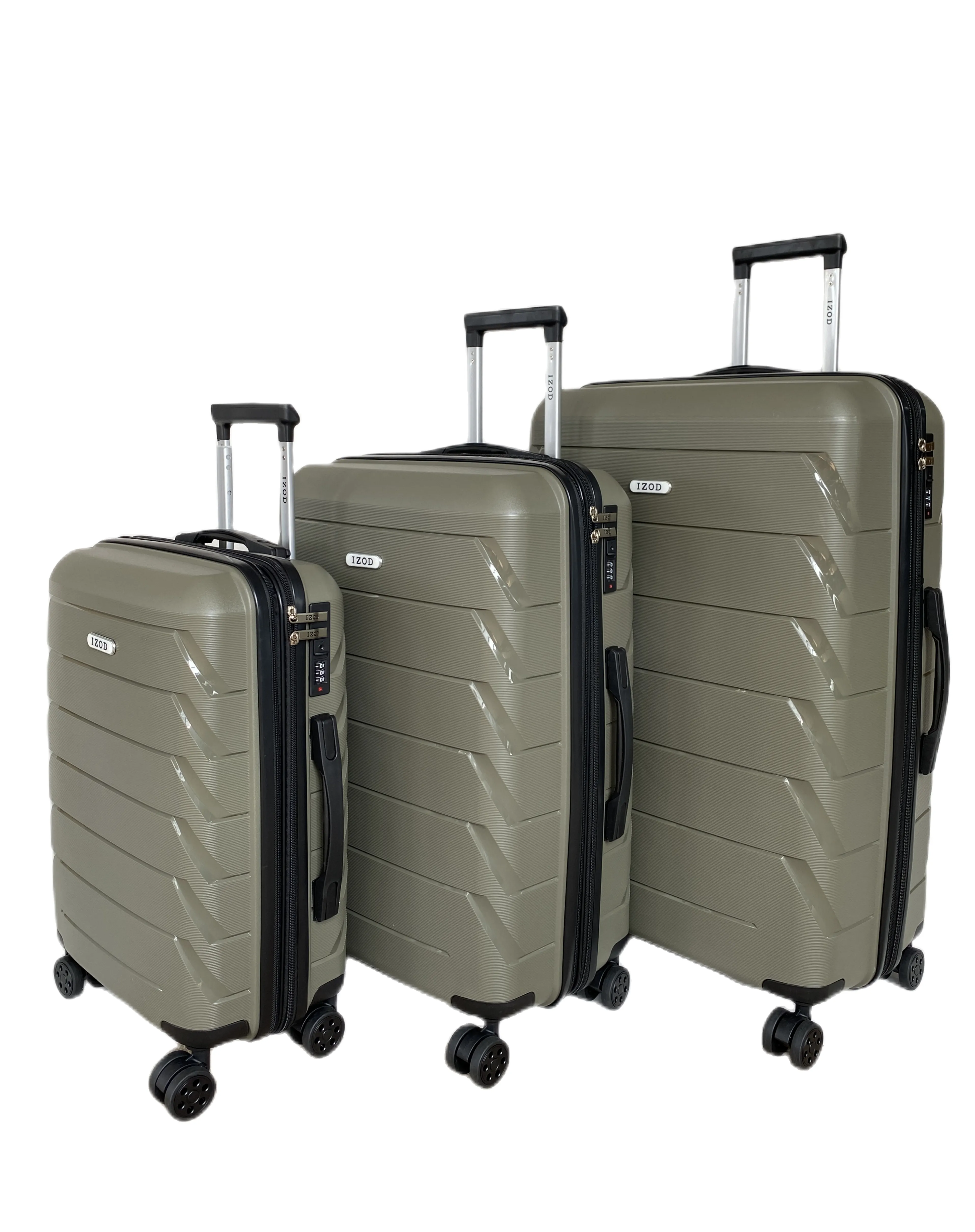 IZOD Ashley Polycarbonate Hard shell Expandable Lightweight 360 Dual Spinning Wheels Combo Lock 28", 24", 20" 3 Piece Luggage Set