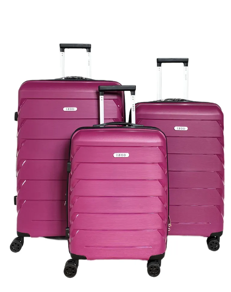 IZOD Ashley Polycarbonate Hard shell Expandable Lightweight 360 Dual Spinning Wheels Combo Lock 28", 24", 20" 3 Piece Luggage Set