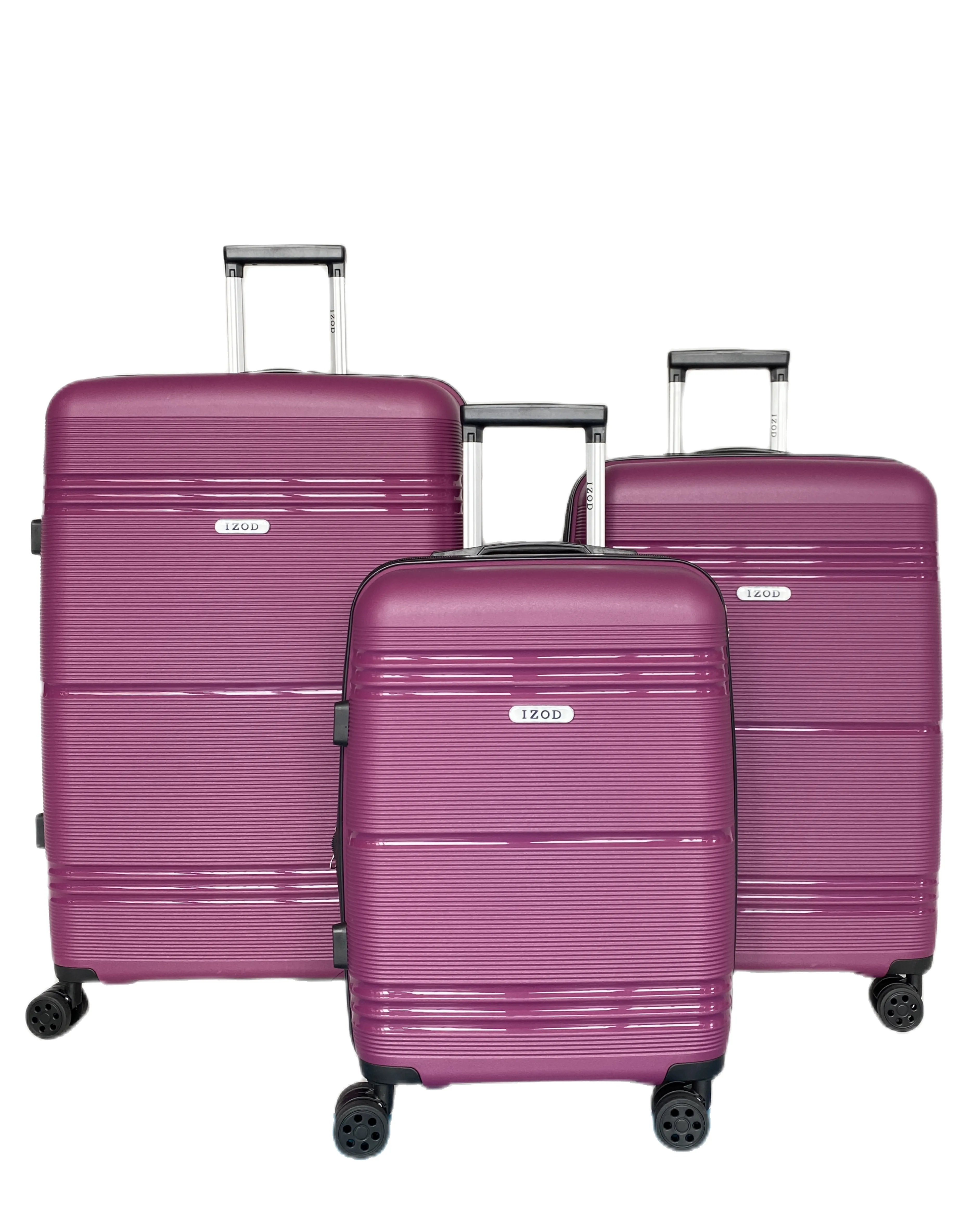 IZOD Legna Polycarbonate Hard shell Expandable Lightweight 360 Dual Spinning Wheels Combo Lock 28", 24", 20" 3 Piece Luggage Set