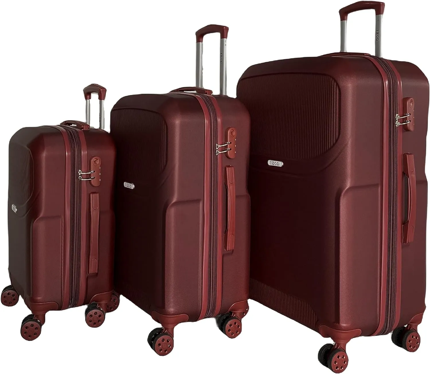 IZOD Regina Expandable ABS Hard shell Lightweight 360 Dual Spinning Wheels Combo Lock 28", 24", 20" 3 Piece Luggage Set