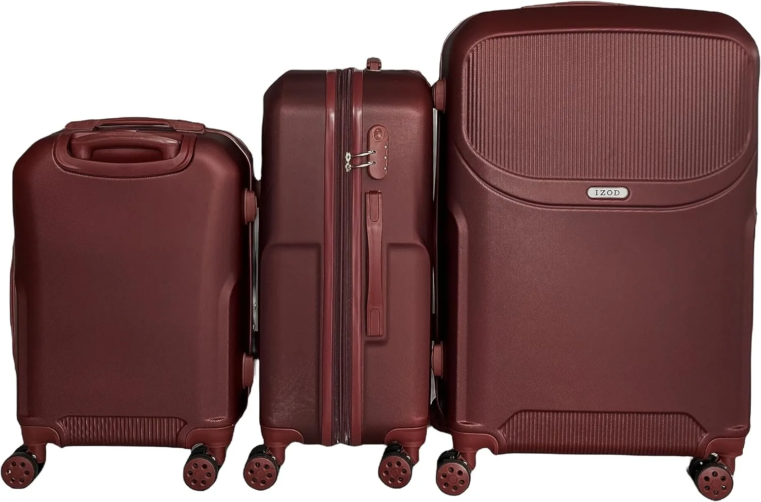 IZOD Regina Expandable ABS Hard shell Lightweight 360 Dual Spinning Wheels Combo Lock 28", 24", 20" 3 Piece Luggage Set