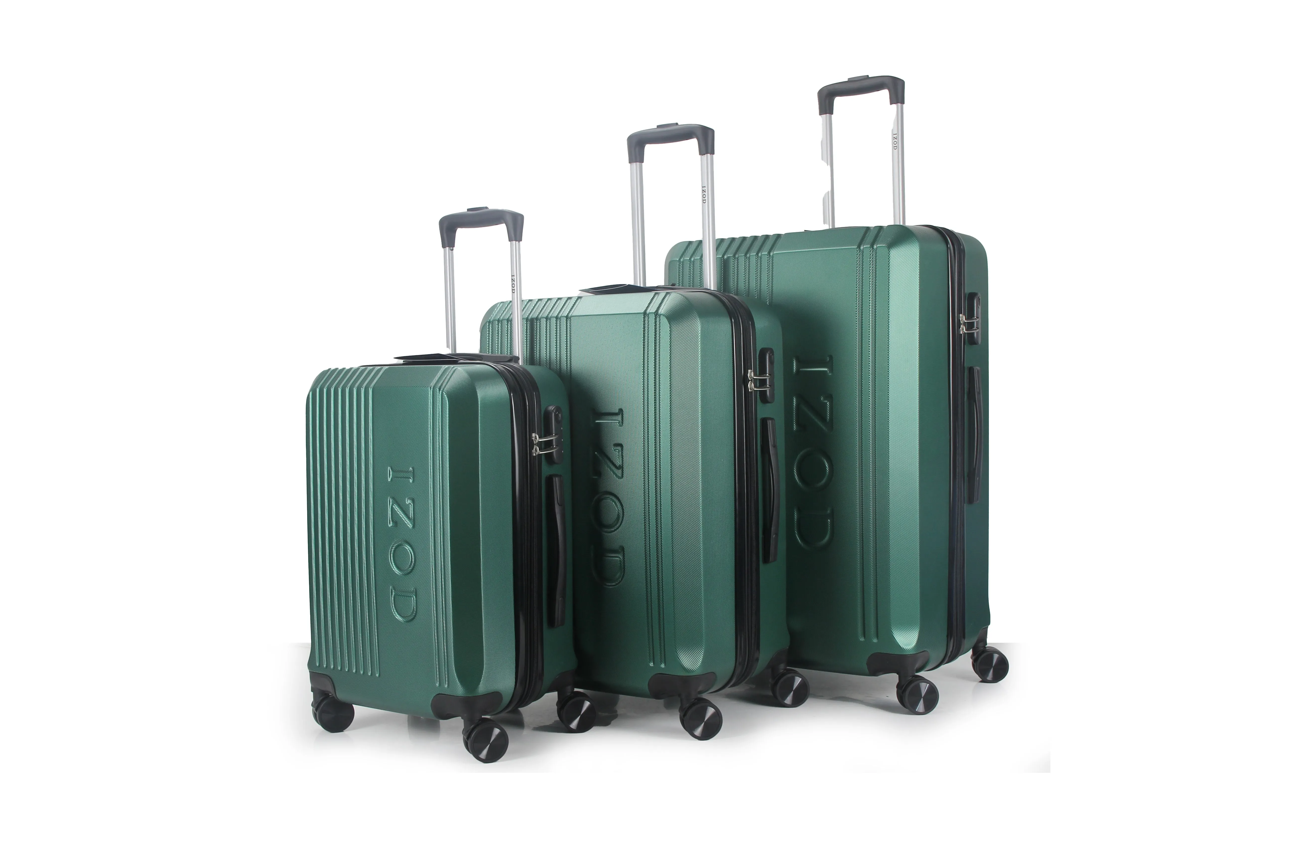 IZOD Zane Expandable ABS Hard shell Lightweight 360 Dual Spinning Wheels Combo Lock 28", 24", 20" 3 Piece Luggage Set