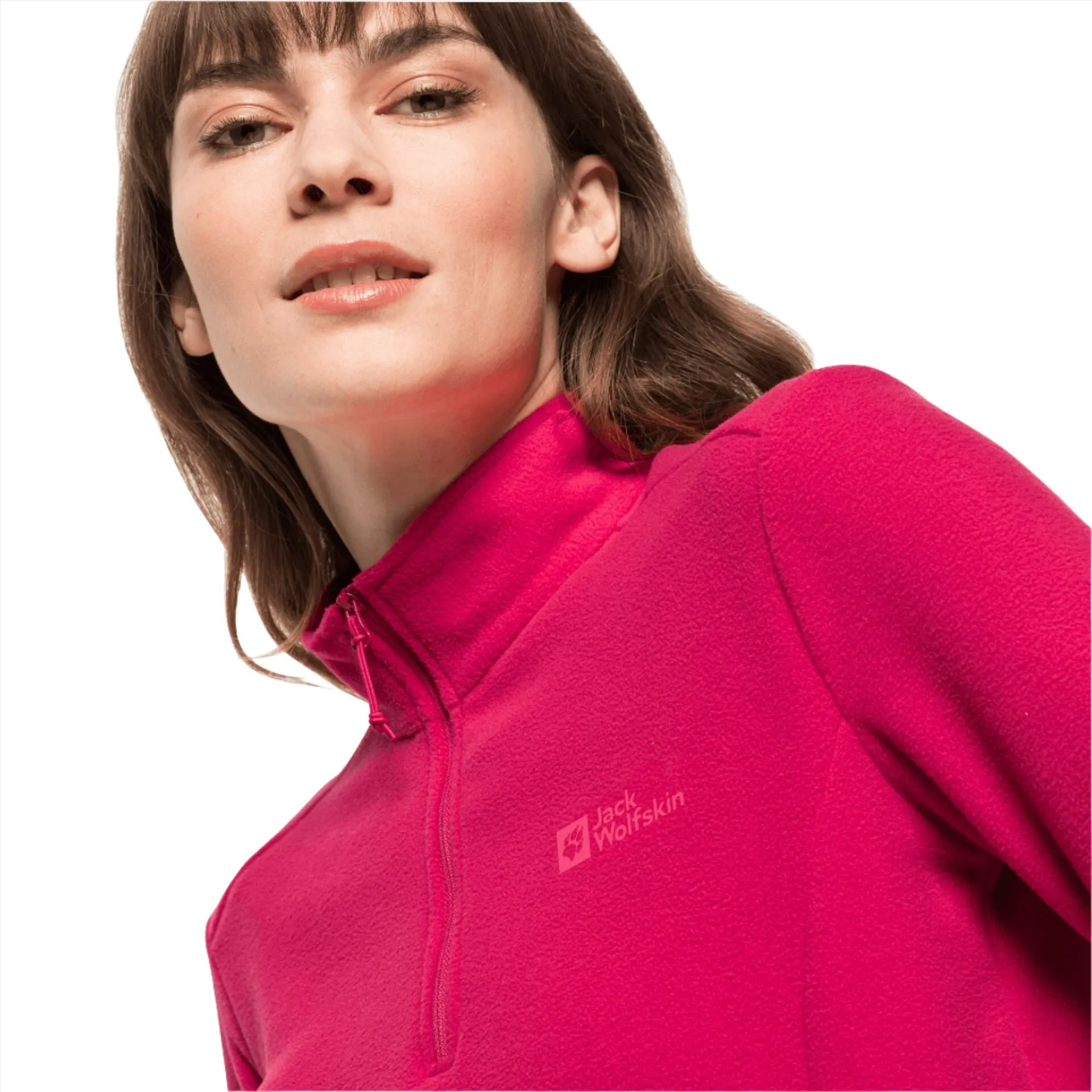 Jack Wolfskin Taunus Women's Half Zip Fleece - Pink Dahlia