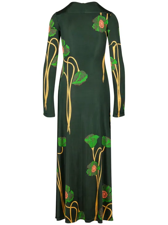 Johanna Ortiz   Paisaje Lejano shiny jersey midi dress 