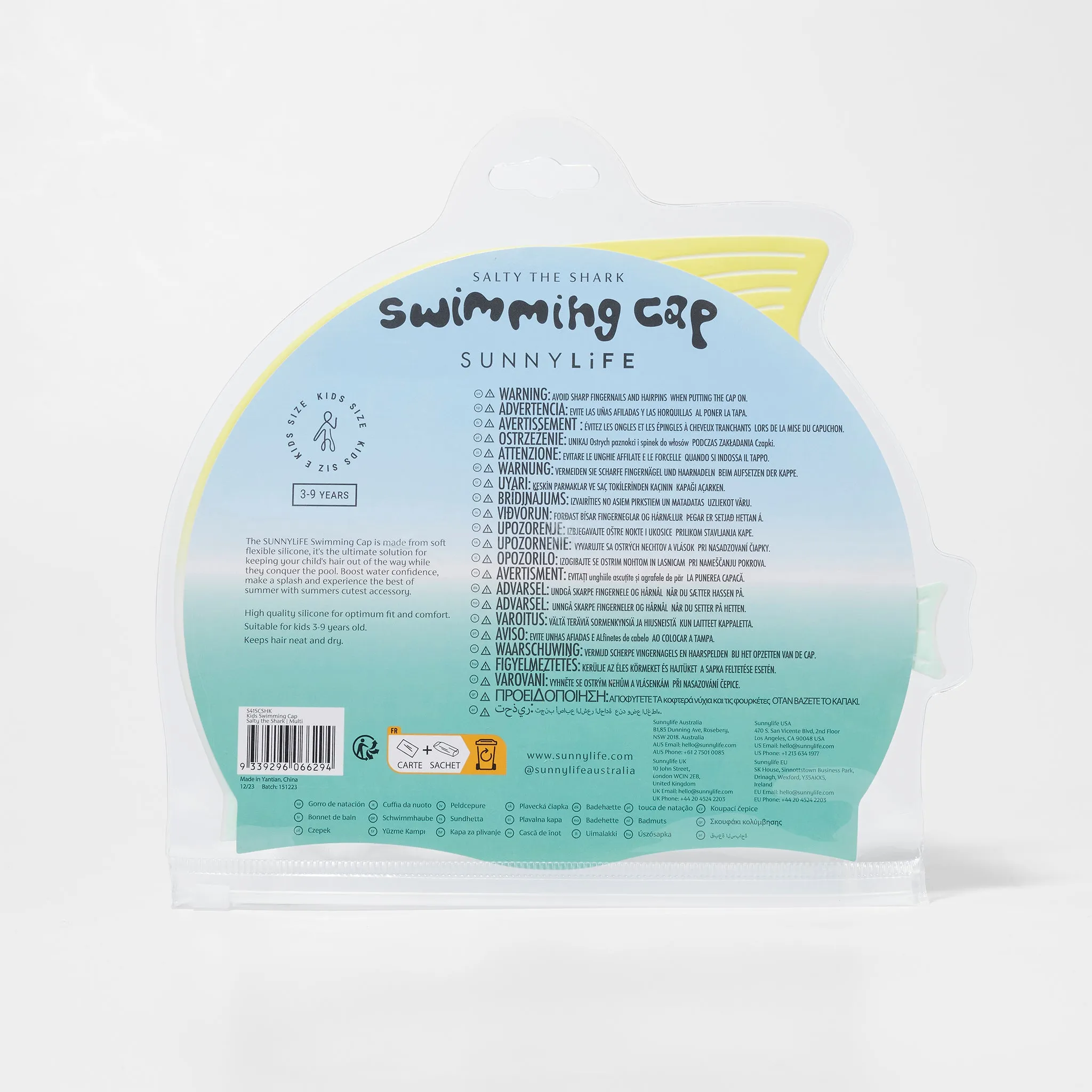 Kids Swimming Cap | Salty the Shark Multi