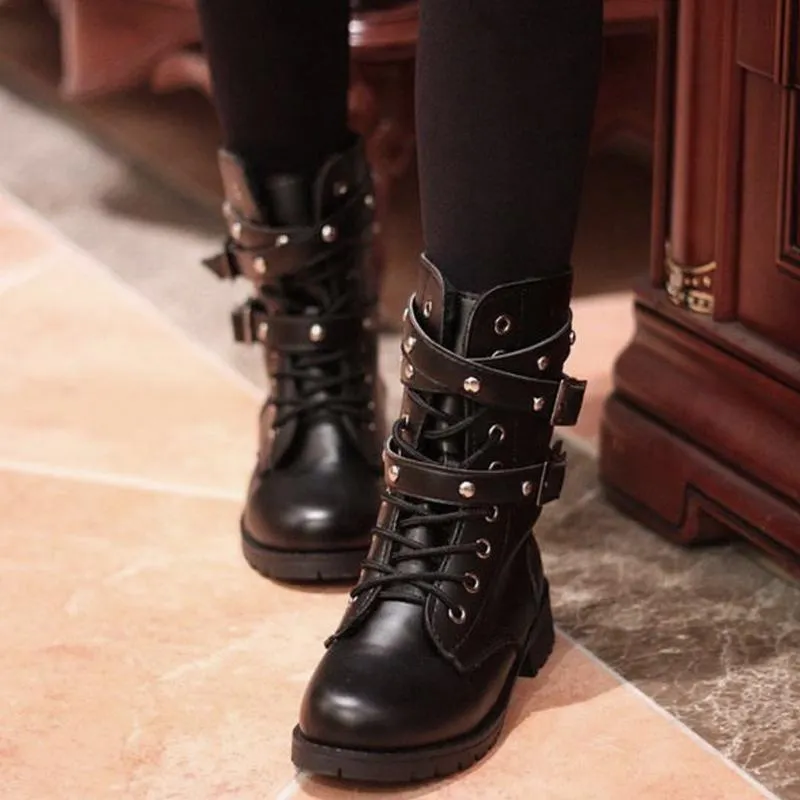 Lace-Up Belts Gothic Boots