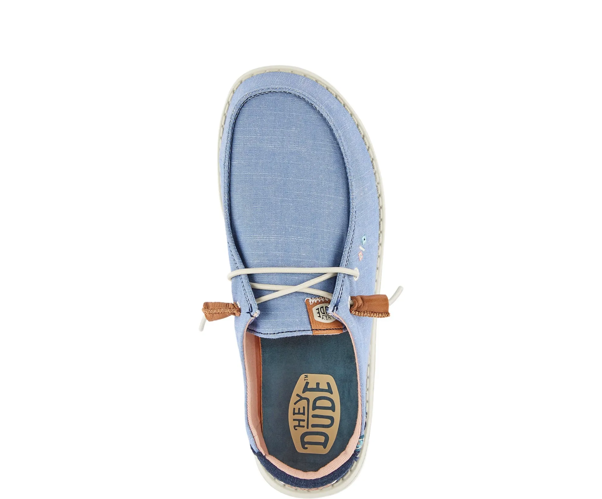 Ladies Hey Dude Blue Canvas Summer Shoes Laced Wendy Chambray Boho sale